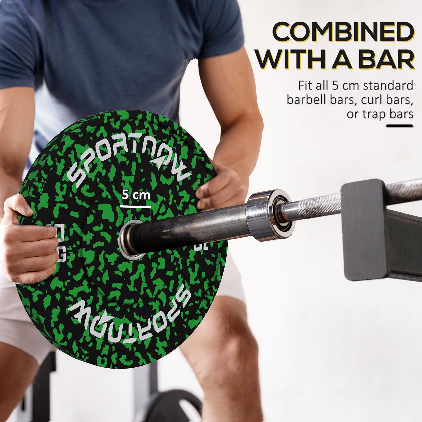 Olympic Weight Plates Set, Solid Rubber Bumper Plates Weights Discs with 2"/5cm Holes, for Home Gym Weight Lifting Strength Training, 2 x 10kg-4