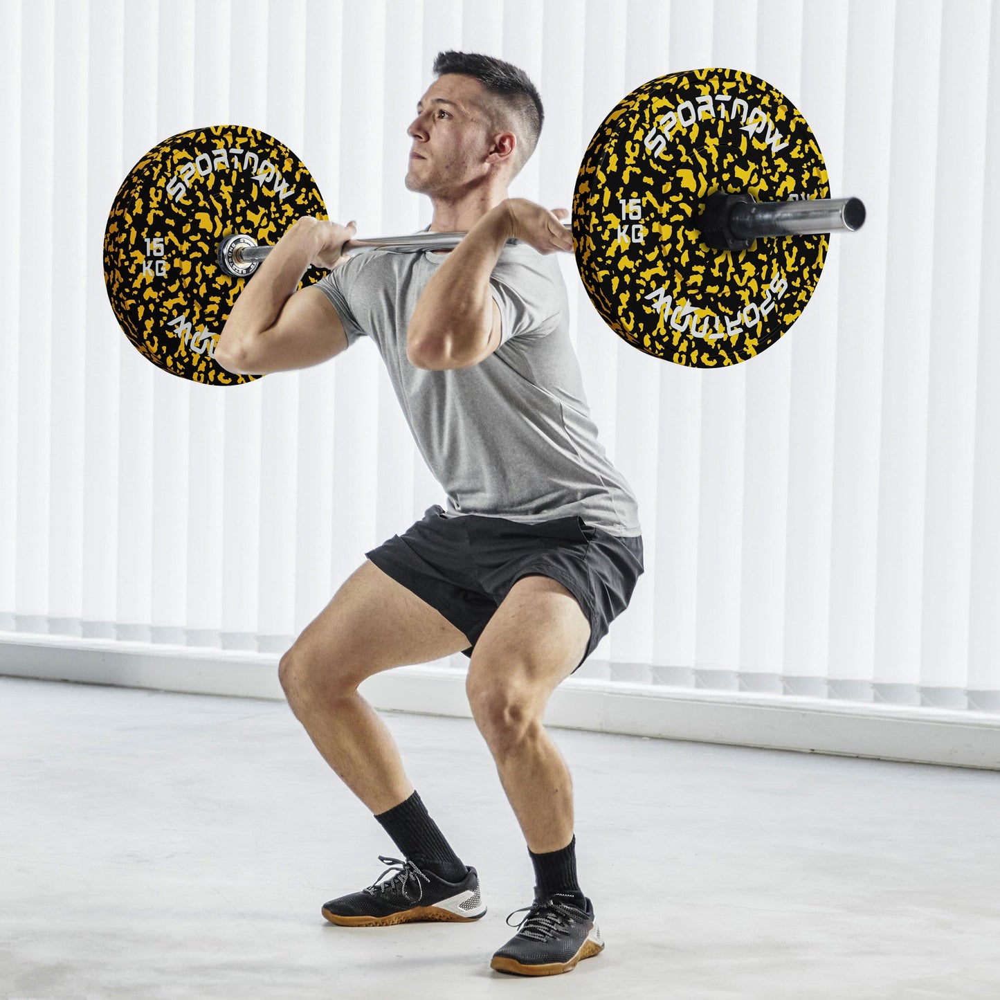 Olympic Weight Plates Set, Solid Rubber Bumper Plates Weights Discs with 2"/5cm Holes, for Home Gym Weight Lifting Strength Training, 2 x 15kg-1