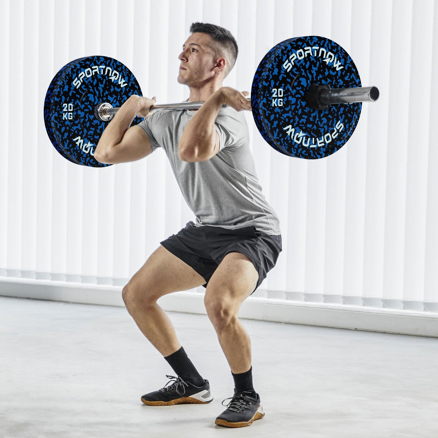 Olympic Weight Plates Set, Solid Rubber Bumper Plates Weights Discs with 2"/5cm Holes, for Home Gym Weight Lifting Strength Training, 2 x 20kg-1