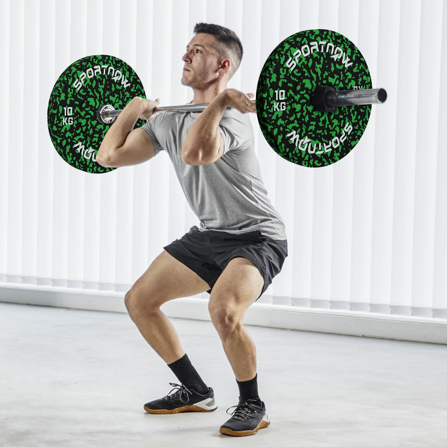Olympic Weight Plates Set, Solid Rubber Bumper Plates Weights Discs with 2"/5cm Holes, for Home Gym Weight Lifting Strength Training, 2 x 10kg-1