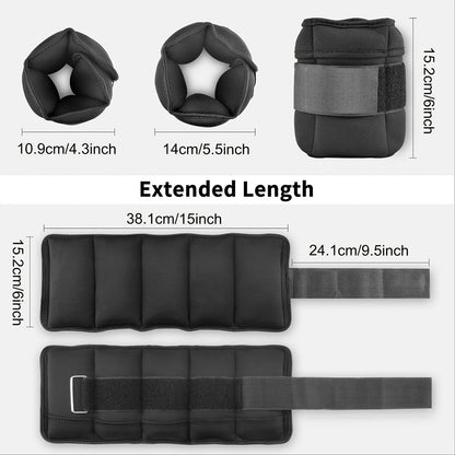 Ankle Adjustable Wrist Weights Set (10lbs)-2
