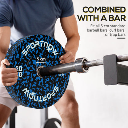 Olympic Weight Plates Set, Solid Rubber Bumper Plates Weights Discs with 2"/5cm Holes, for Home Gym Weight Lifting Strength Training, 2 x 20kg-4