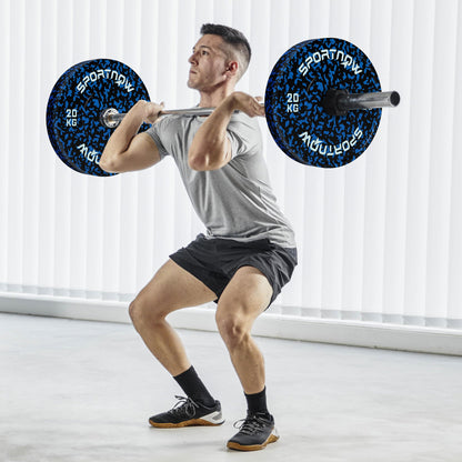Olympic Weight Plates Set, Solid Rubber Bumper Plates Weights Discs with 2"/5cm Holes, for Home Gym Weight Lifting Strength Training, 2 x 20kg-1