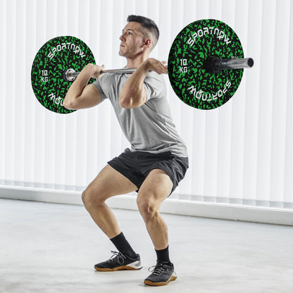 Olympic Weight Plates Set, Solid Rubber Bumper Plates Weights Discs with 2"/5cm Holes, for Home Gym Weight Lifting Strength Training, 2 x 10kg-1